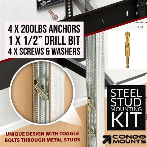 steel stud tv mounting kit